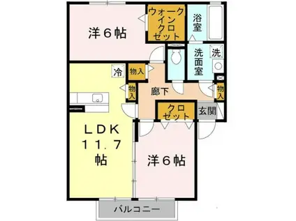 YU壱番館(2LDK/1階)の間取り写真