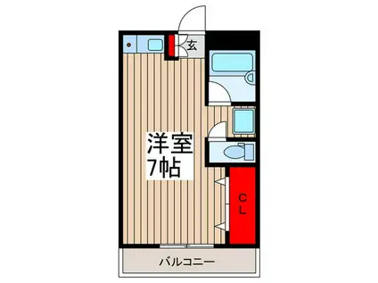 クレール南浦和(ワンルーム/3階)の間取り写真