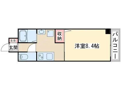 ロイヤルクイーンズパーク江坂(1K/6階)の間取り写真