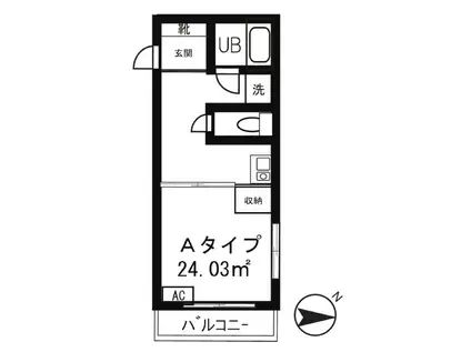 ゾンターク駒沢(ワンルーム/1階)の間取り写真