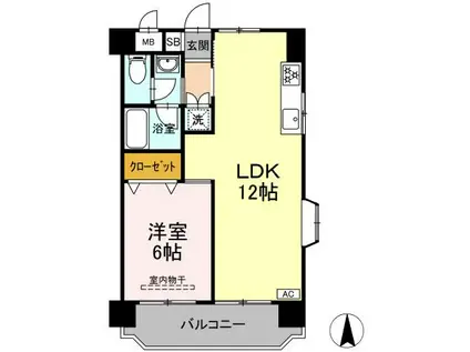 立花金子ビル(1LDK/3階)の間取り写真