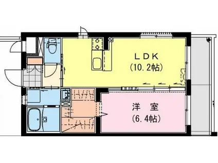 太田4丁目Fマンション(1LDK/5階)の間取り写真