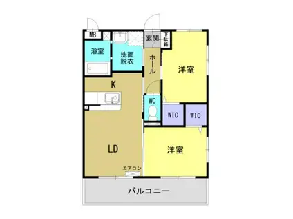 高鍋町持田YMマンション(2LDK/1階)の間取り写真