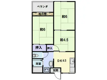 サンスカイまことマンション(3DK/2階)の間取り写真