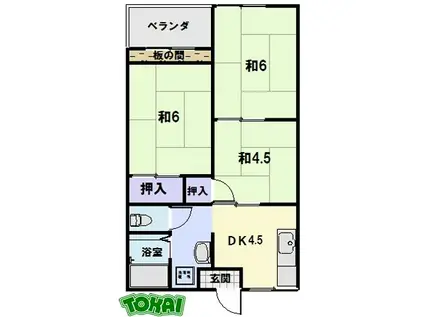 サンスカイまことマンション(3DK/2階)の間取り写真