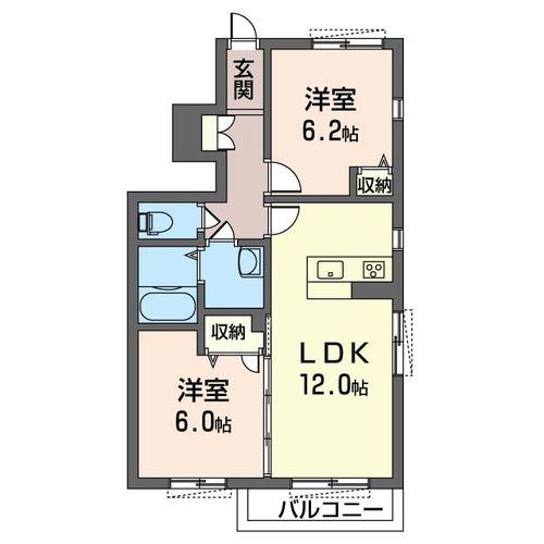 コリーナガーデン(2LDK/1階)の間取り写真