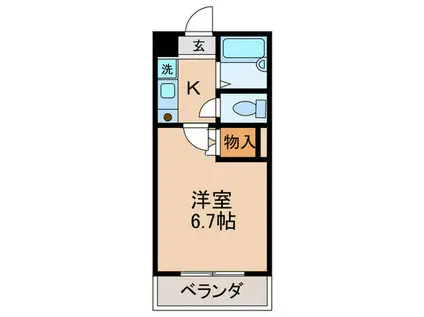 第3酒井グリーンハイツ(1K/4階)の間取り写真