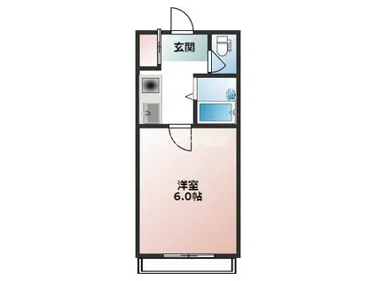 マンションタワーサイド(1K/5階)の間取り写真