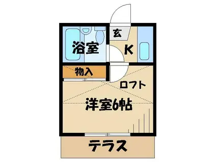 ベルエアー高幡不動(1K/2階)の間取り写真