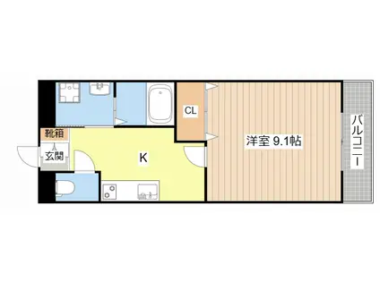 エースシティー(1K/2階)の間取り写真