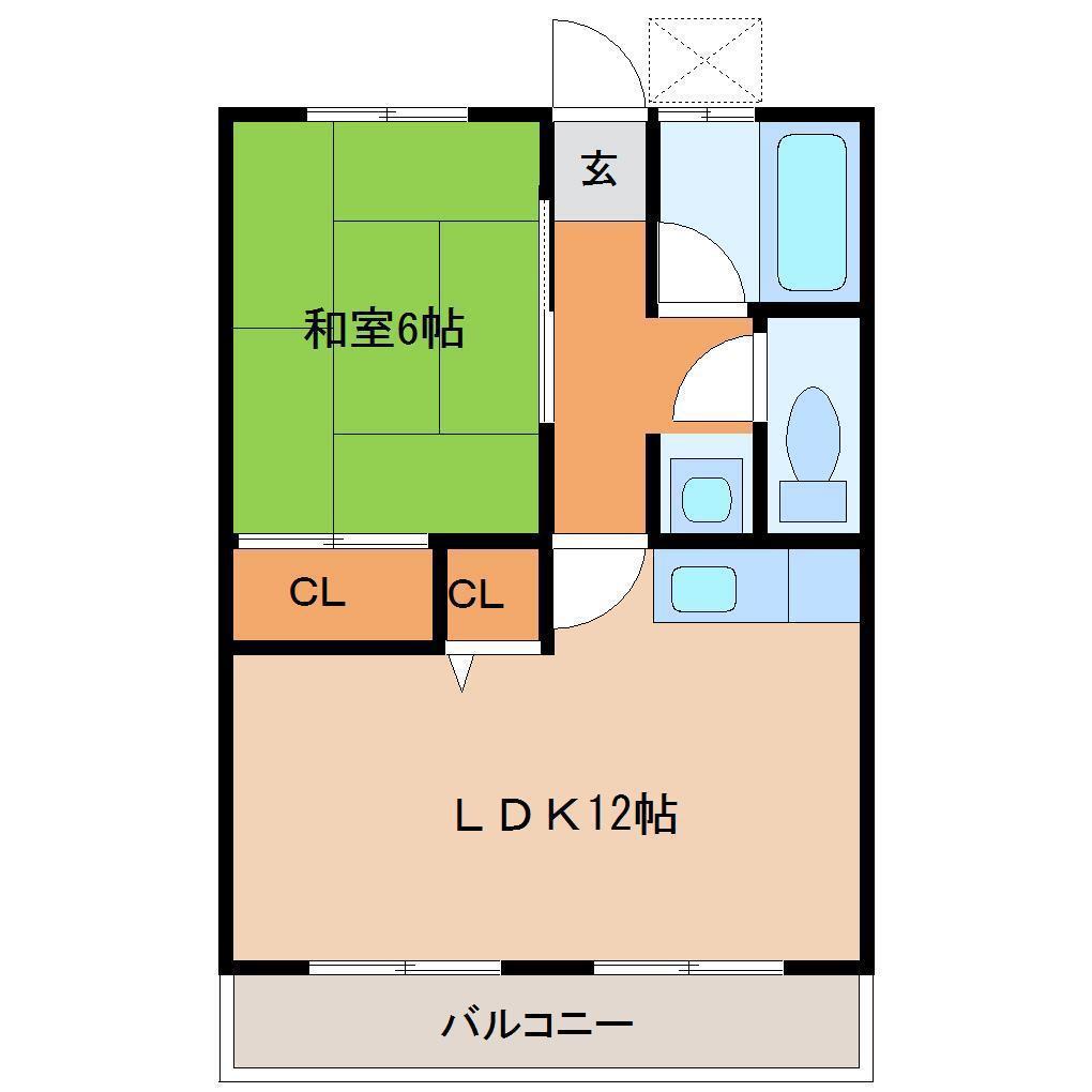 コーポ松本(1LDK/2階)の間取り写真