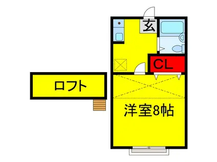 千原ツインAB(1K/2階)の間取り写真
