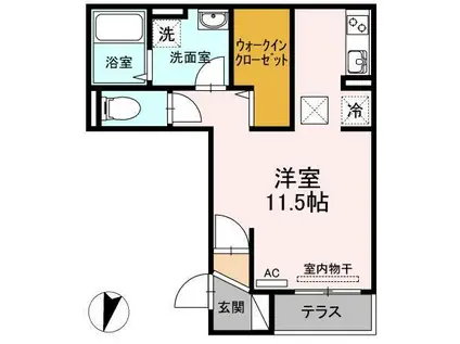 フレッチェ・ボスコII(ワンルーム/3階)の間取り写真