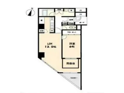 ハイレジデンス浜松(1LDK/4階)の間取り写真