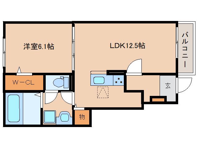 ドリームX(1LDK/1階)の間取り写真