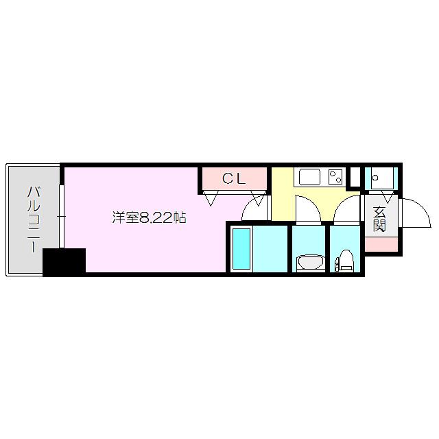 LUXE新大阪サウス(1K/4階)の間取り写真