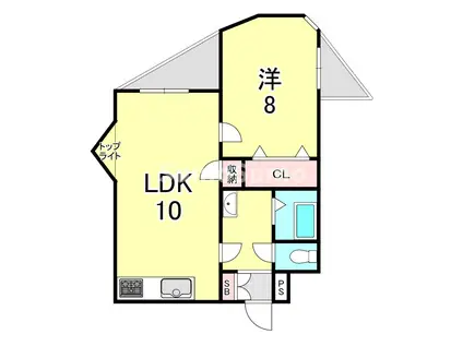 サンパレス21苦楽園(1LDK/1階)の間取り写真