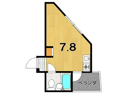 コーポ白梅園(ワンルーム/2階)の間取り写真