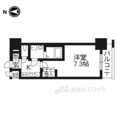 エスリード烏丸五条駅前(1K/12階)の間取り写真
