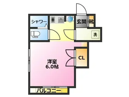 IWASAKIハイツ(1K/2階)の間取り写真