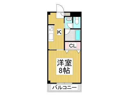 メイトグリーン(1K/2階)の間取り写真