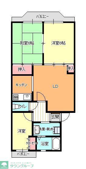 エトワール薬師台(3DK/4階)の間取り写真