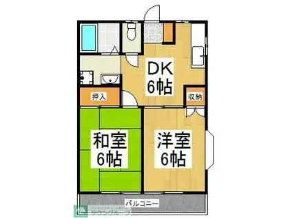 メゾンソレイユ(2DK/2階)の間取り写真