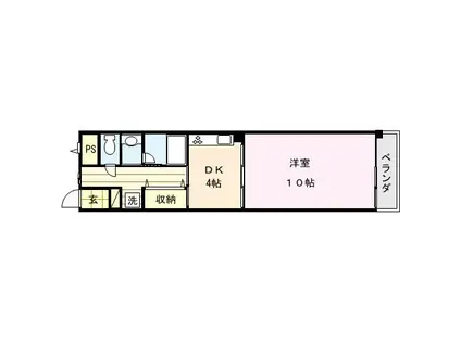 ラ・コーベルII(1DK/2階)の間取り写真