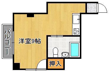 コーポラス旭(ワンルーム/4階)の間取り写真