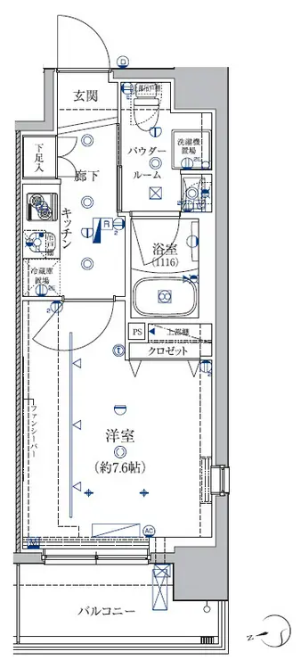 クレイシア芝浦ウォーターフロント 7階階 間取り