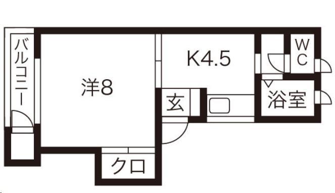 タウンハウスヨシダアネックス(1K/1階)の間取り写真