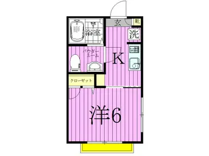 サザンEX3(1K/2階)の間取り写真