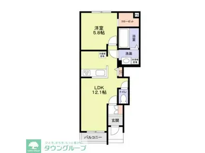 ALBA BEL(1LDK/1階)の間取り写真