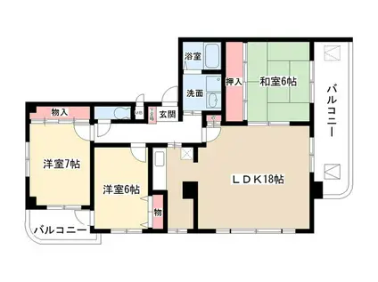 アルカディアV(3LDK/2階)の間取り写真