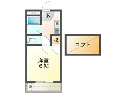 コリーヌ津新町(1K/2階)の間取り写真