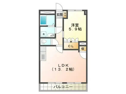 エミール(1LDK/1階)の間取り写真