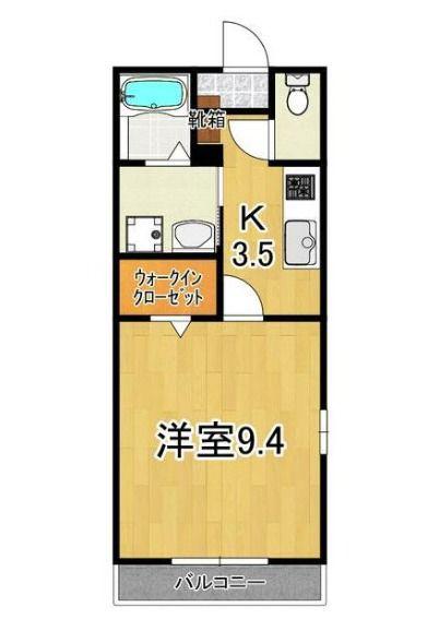 フォブールDR(1K/1階)の間取り写真