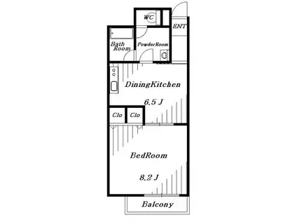 オーキッドレジデンス千葉中央(1DK/12階)の間取り写真