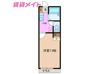 シティ高橋II(1K/1階)の間取り写真