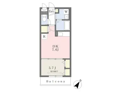 ココリ市立病院前(1DK/1階)の間取り写真