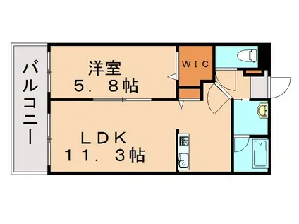 エスカーザ(1LDK/4階)の間取り写真