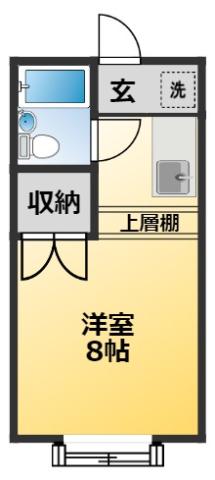 メゾンマルイシ(1K/2階)の間取り写真