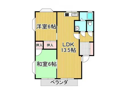 ファーストハイツA棟(2LDK/2階)の間取り写真