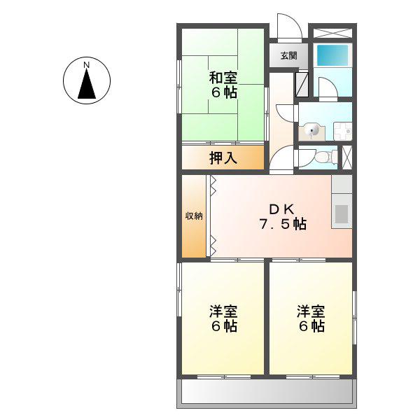 AVENUEII(3DK/2階)の間取り写真