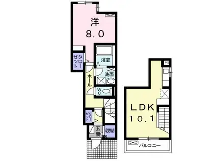 グランつくばIV(1LDK/1階)の間取り写真