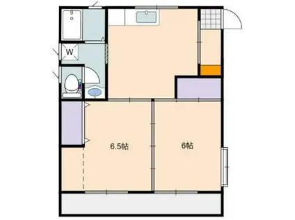 ノーブルハイムII(2DK/1階)の間取り写真