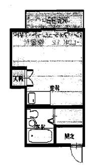 白岡ハイツ(ワンルーム/1階)の間取り写真