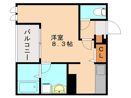 R-SMART MG 九大学研都市II(ワンルーム/1階)の間取り写真