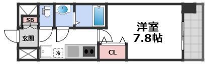 セオリー大阪イースト DOOR(1K/6階)の間取り写真