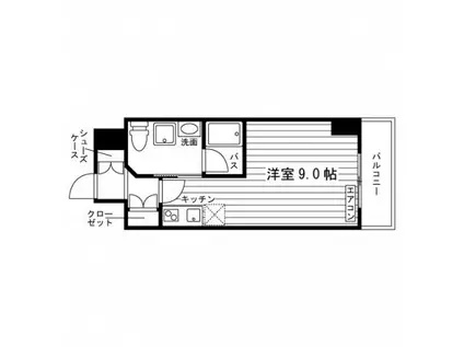 アルク大和町Ⅱ(ワンルーム/2階)の間取り写真